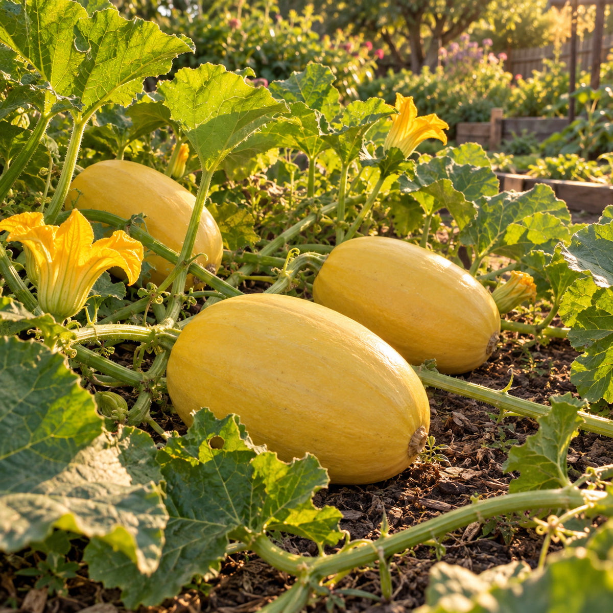 Vegetable Spaghetti Squash Seeds growing in a home garden