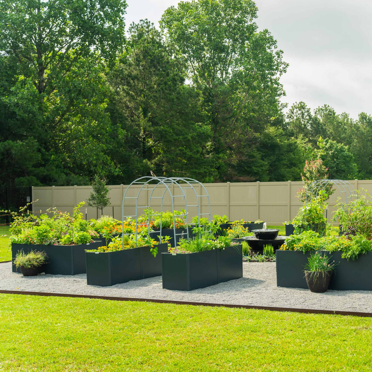 32-Inch-Tall L-Shaped Metal Raised Bed, 83 x 83 Inches