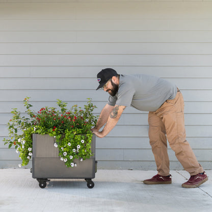 Product photo of self-watering rolling planter, 21 x 24 inches