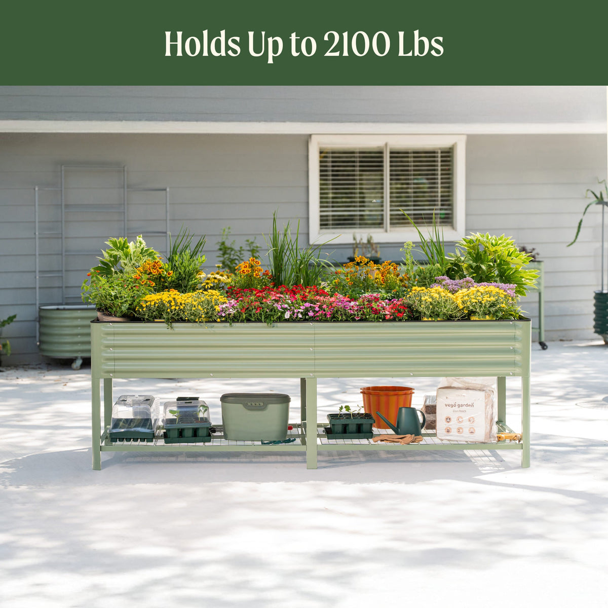 Product photo of wide rolling elevated bed, 36 x 96 inches