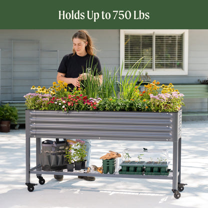 Product photo of slim rolling elevated bed, 18 x 66 inches