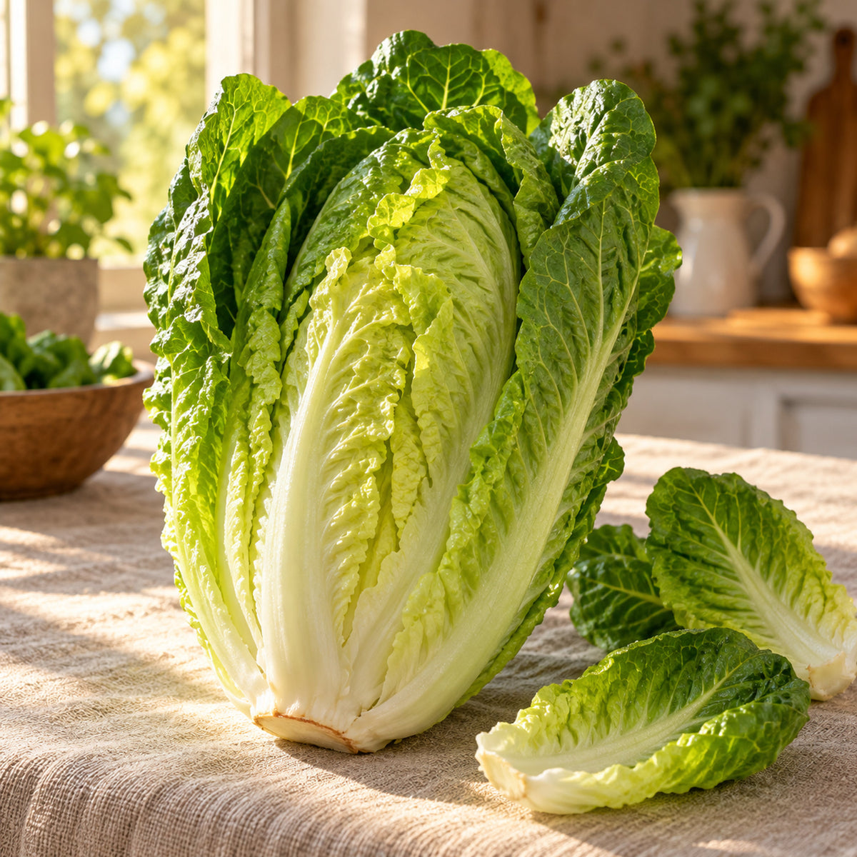 Vivian Crisp Romaine Lettuce Seeds harvest up close