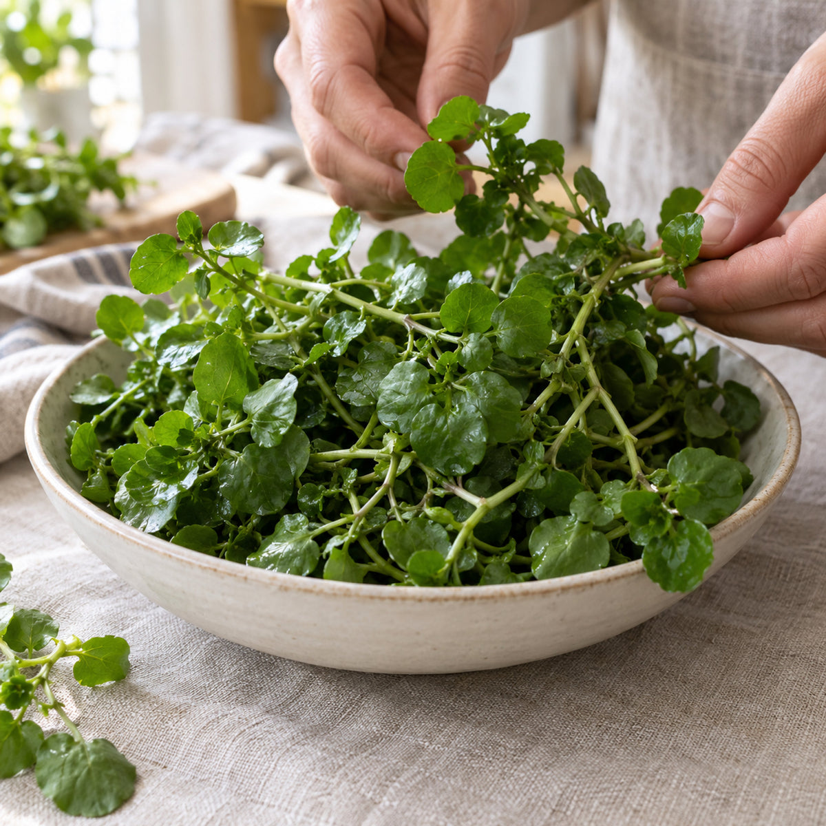 Watercress Greens Seeds harvest up close