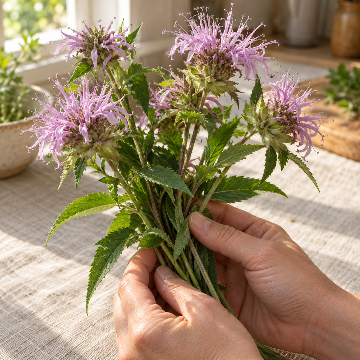 Wild Bergamot Seeds harvest up close