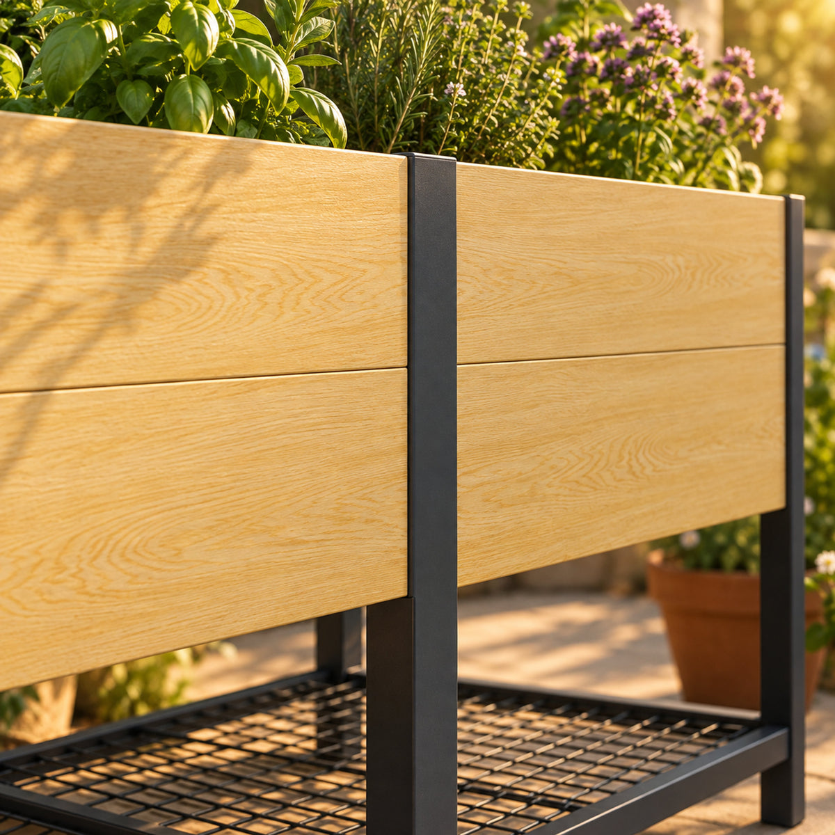 Woodgrain Elevated Bed, 24 x 72 Inches detail