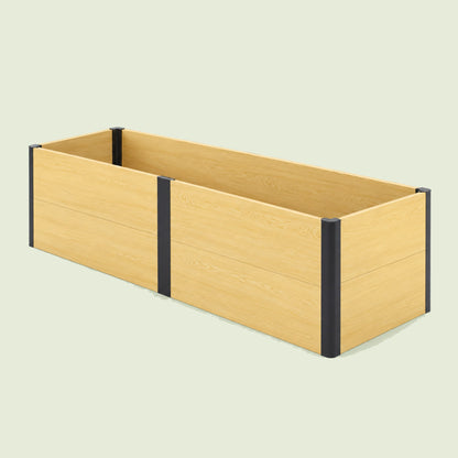 Woodgrain Raised Bed, 24 x 96 x 26 Inches on a soft green background