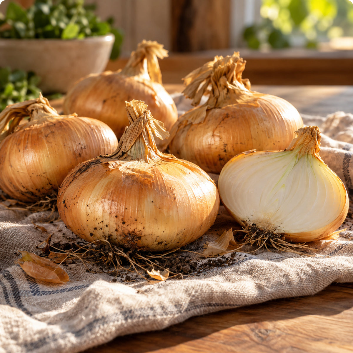 Yellow Granex PRR Onion Seeds harvest up close