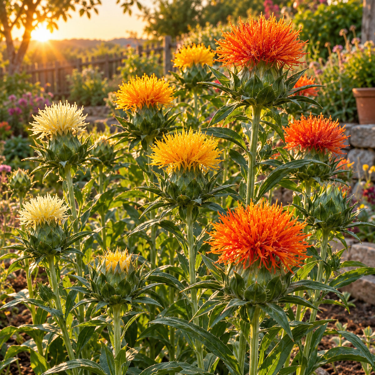 Zanzibar Safflower Seeds growing in a home garden